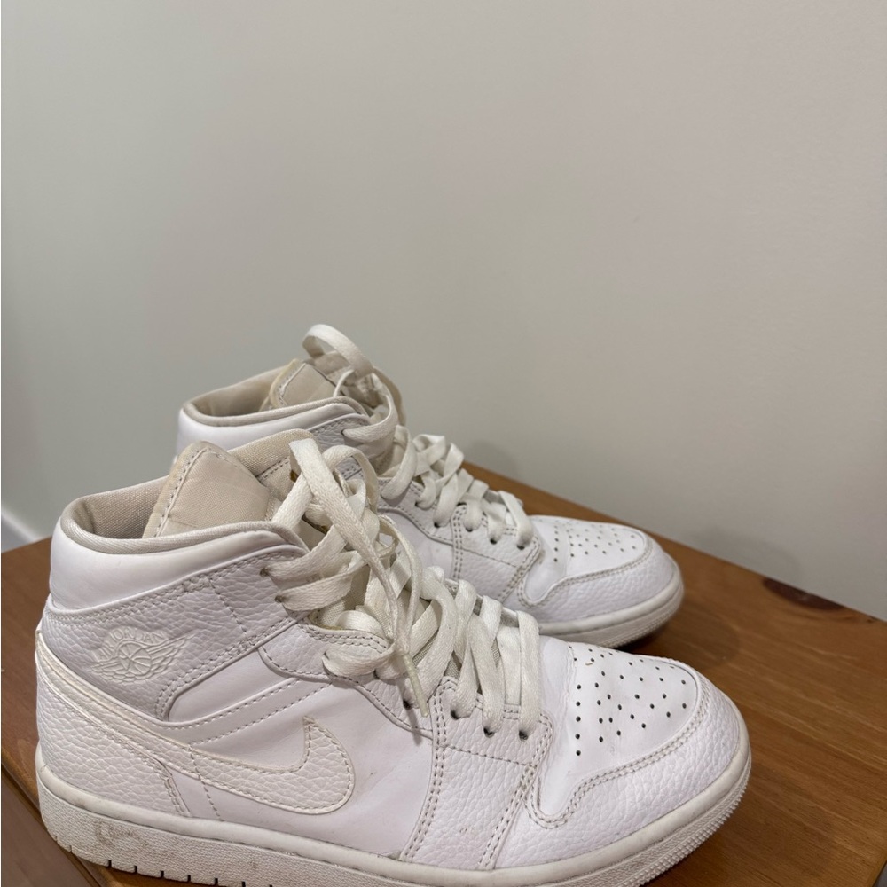 Nike Air Jordan 1 Mid in the Triple White